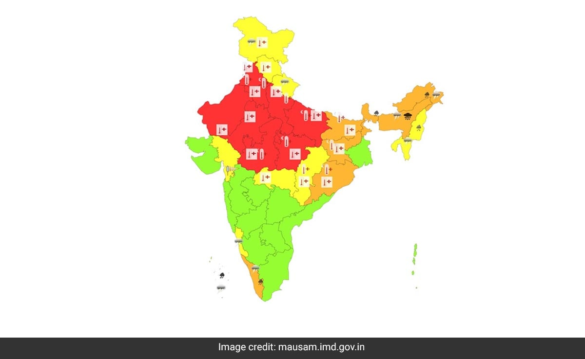 Heatwave map from IMD