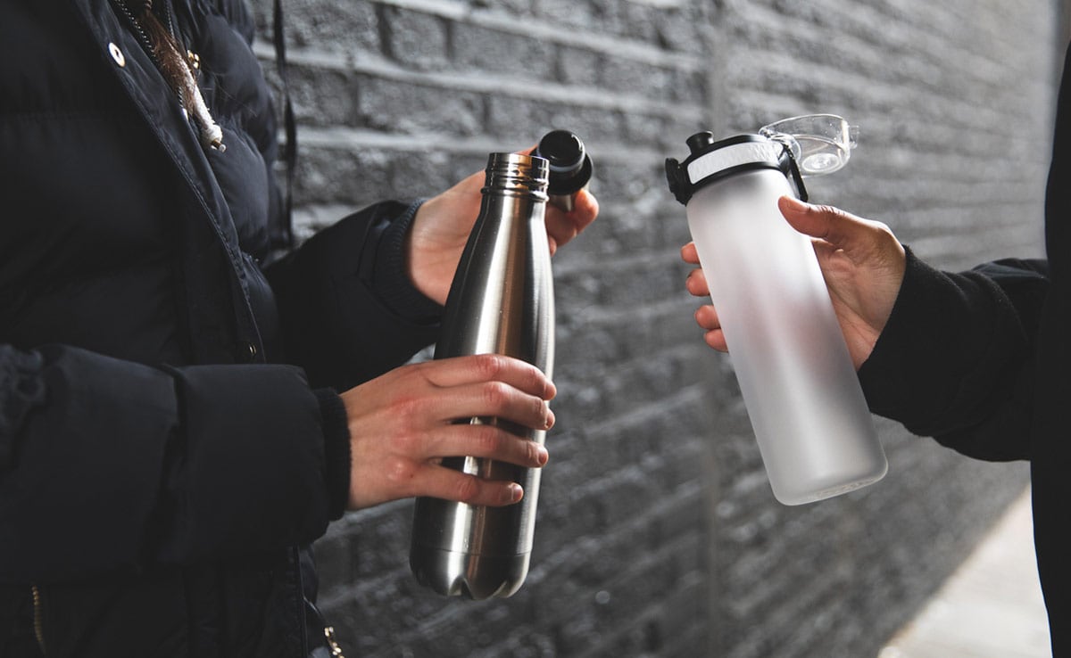 Always carry a reusable water bottle with you at all times.