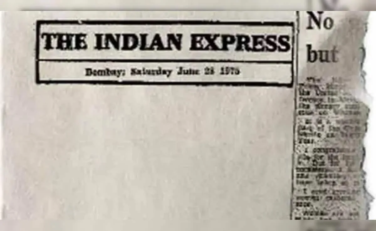 The Indian Express published a blank editorial to protest against press censorship