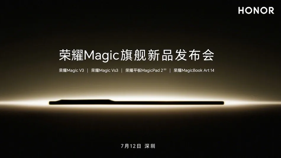 Honor Magic V3, Magic Vs3, MagicPad 2 Launch Date Set for July 12; Honor MagicBook Art 14 to Follow