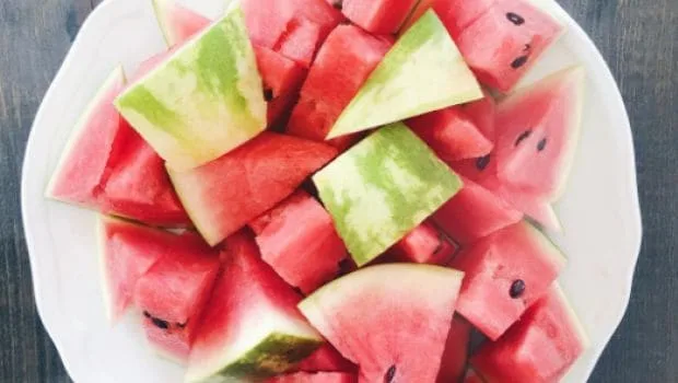 A fresh bowl of water-melon