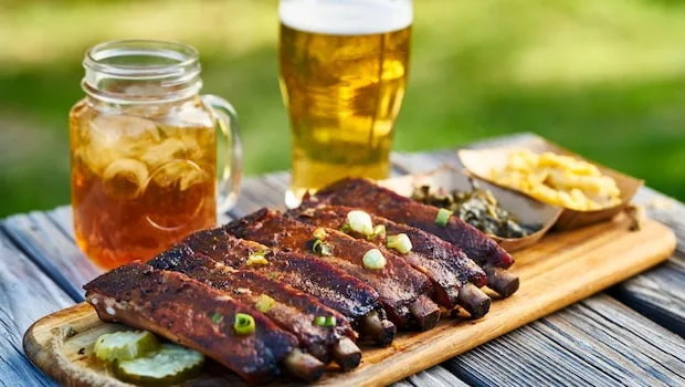 Barbecue Ribs And Beer