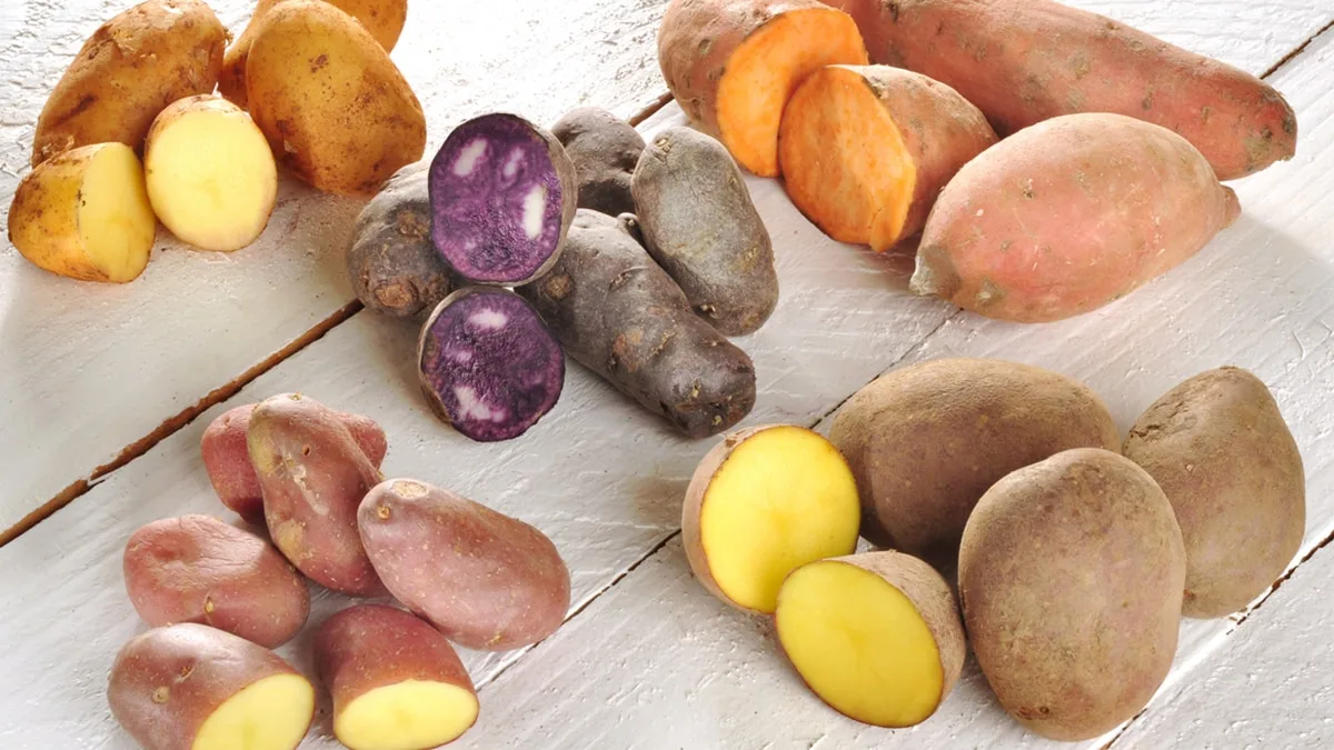 Potatoes are available in different varieties.