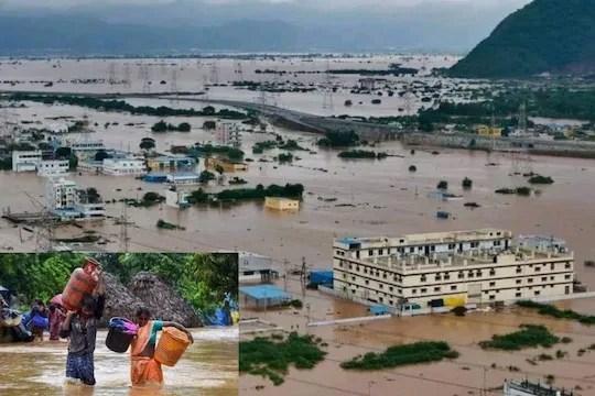 மூழ்கிய வீடுகள்.. தவிக்கும் மக்கள்.. ஆந்திரா, தெலங்கானாவை புரட்டிப்போட்ட வெள்ளப்பெருக்கு!