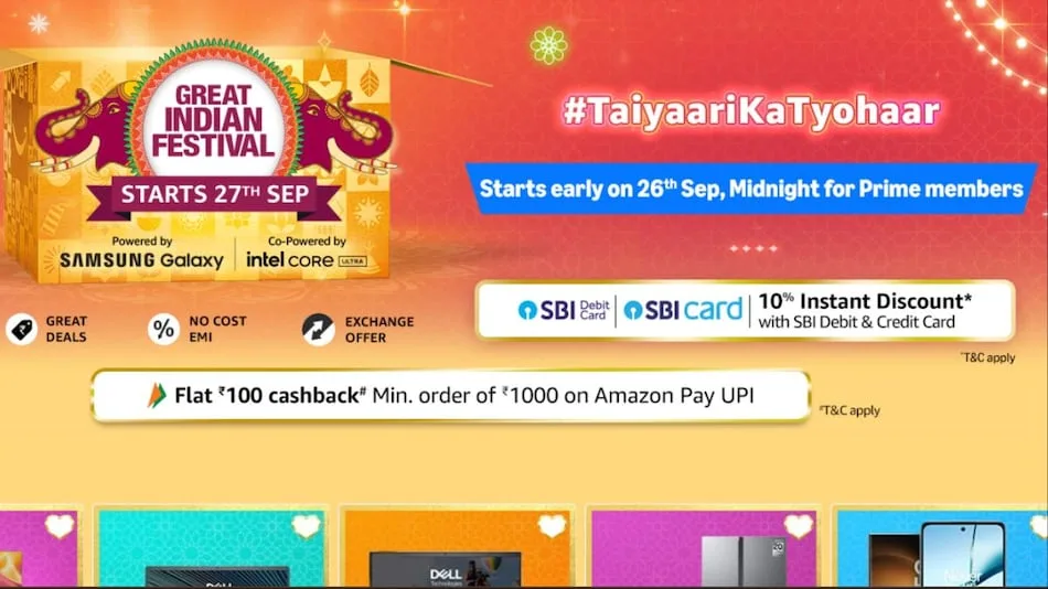 Amazon Great Indian Festival Sale 2024: Sale Date, Bank Offers, Best Deals on Mobiles, Laptops, and More