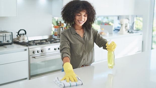 Clean your kitchen countertops to make sure cockroaches dont roam around.