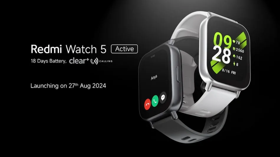 Redmi Watch 5 Active India Launch Date Set for August 27; Design, Key Features Teased